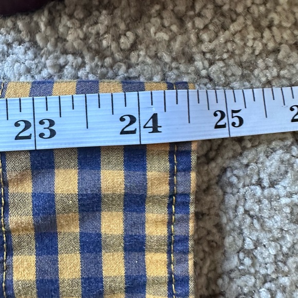 Knox & Lane Men’s Slim Fit Gingham Check Shirt – Navy/Yellow – Size L - Picture 6 of 7